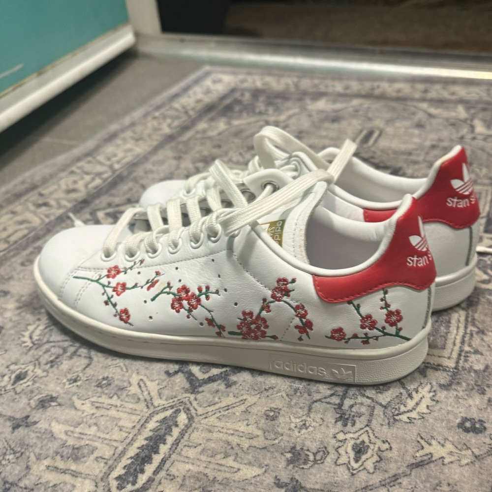 Adidas Cherry Blossom Sakura Stan Smith Sneakers 6.5 - Picture 12 of 14